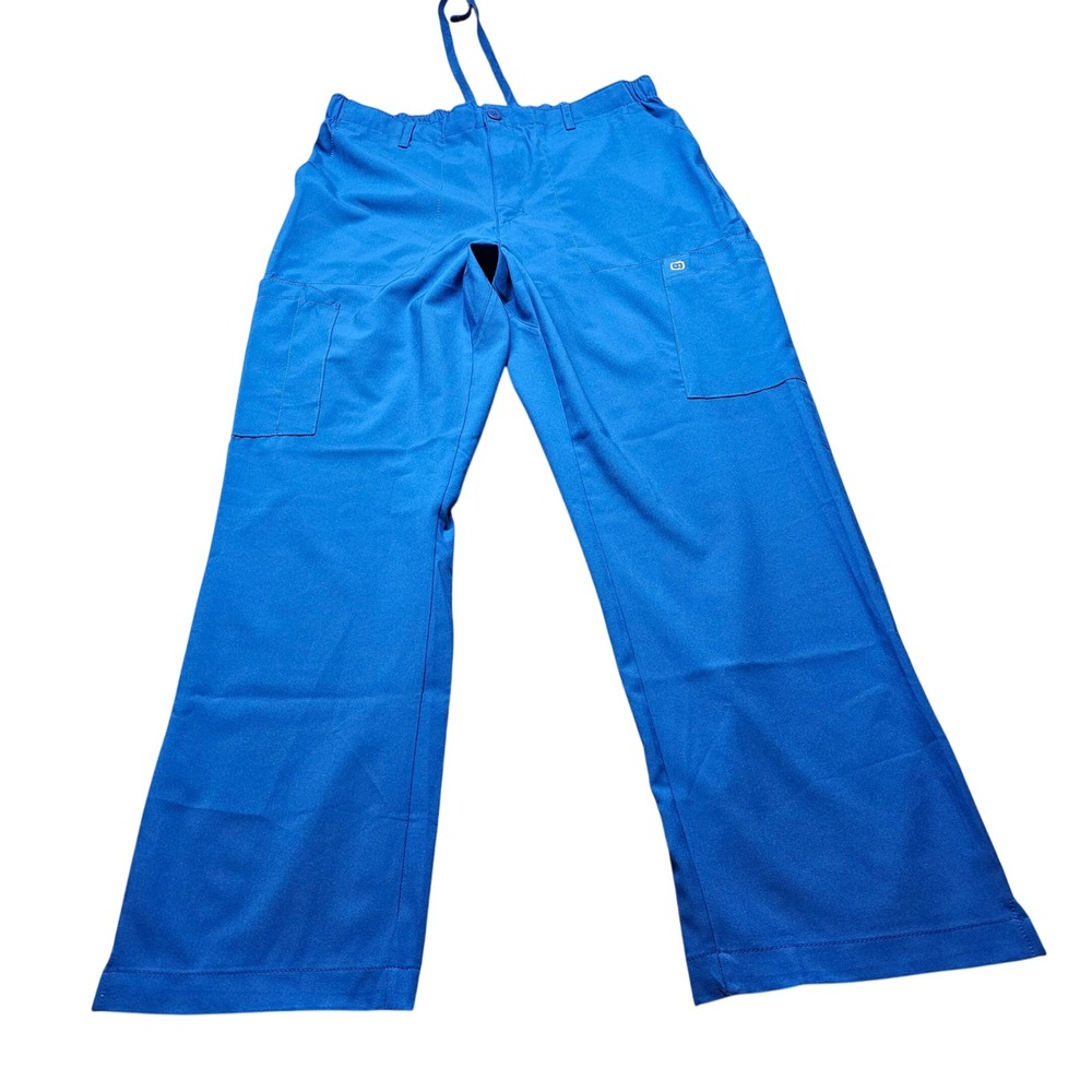 WonderWink W123 Scrub Pants Mens Large Royal Blue Modern Fit Medical Cargo W123